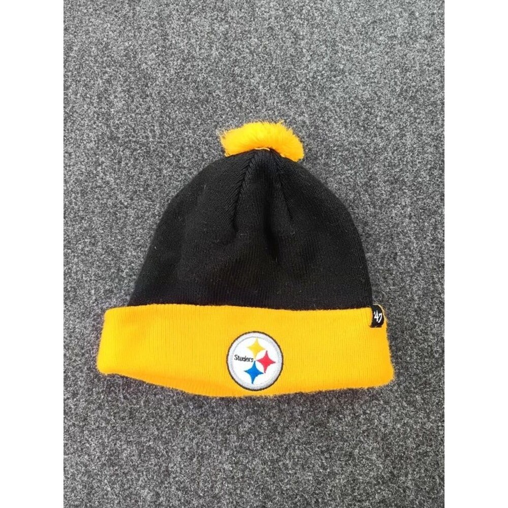 47 Brand Toddler Pittsburgh Steelers Beanie Hat Pom Knit NFL Fall Winter